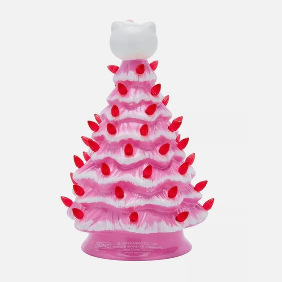 Hello Kitty Ceramic Pink Christmas Tree With Lights NEW with Light Cute - Picture 12 of 12
